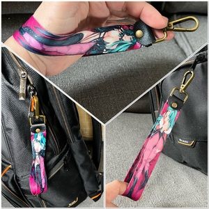 Handmade High Quality Aensland Morrigan Anime Wristlet Lanyard Keychain